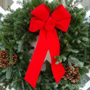 10" x 13" Red Velvet 5-Loop Christmas Bow