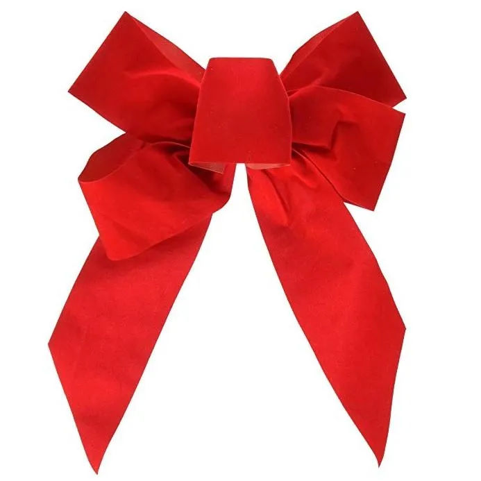 10" x 13" Red Velvet 5-Loop Christmas Bow