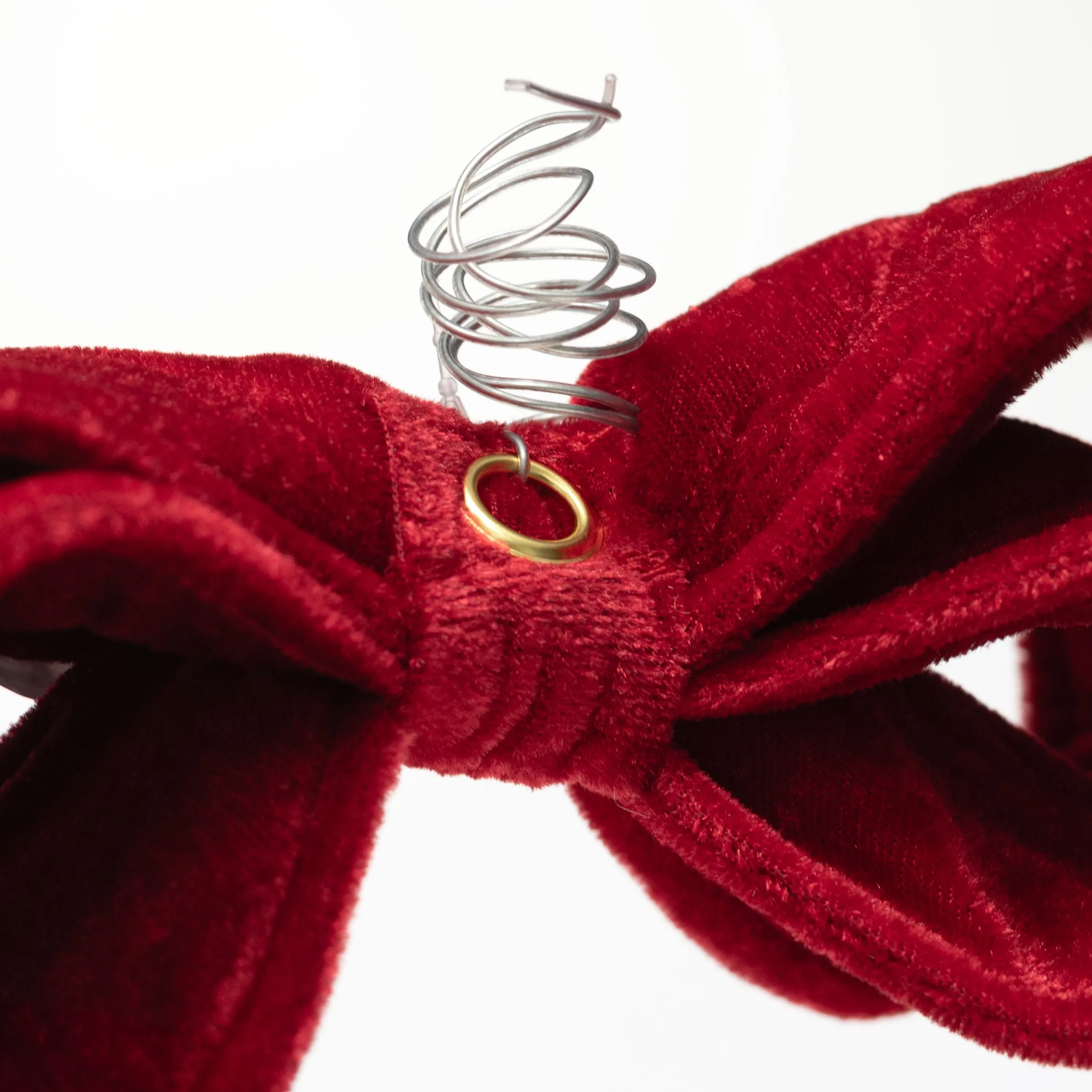 12" Velvet Bow Ornament: Red