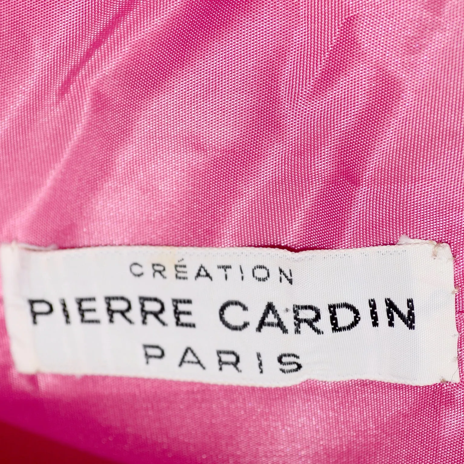 1966 Pierre Cardin Pink Silk Evening Gown With Cutwork and Jeweled Neck