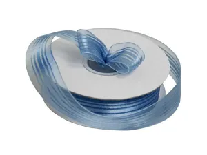 25 Yard 7/8" DIY Periwinkle Organza Ribbon With Satin Stripes For Craft Dress Wedding