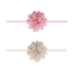 2Pk Mini Chiffon Flower MUAVE & BLUSH