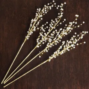 6 Cream Lustrous Pearl Sprays Stems Wedding Vase Table Craft DIY Decoration