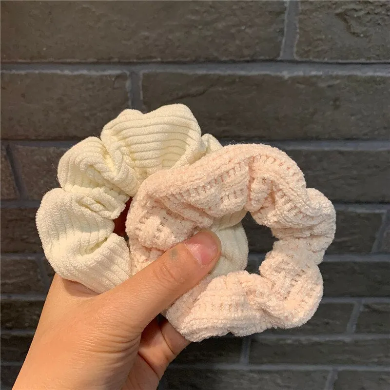 7Pcs Soft Plush Velvet Hair Scrunchies Set