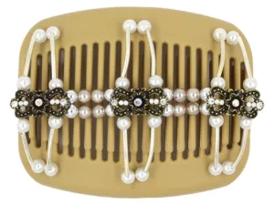 African Butterfly Hair Comb - Flowers Blonde 36