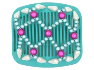 African Butterfly Hair Comb - Ndalena Turquoise 12