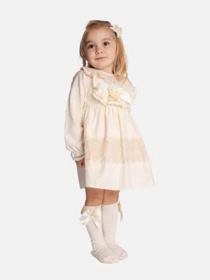 Baby Girl Lisa Collection Lace Trim Dress - Ivory