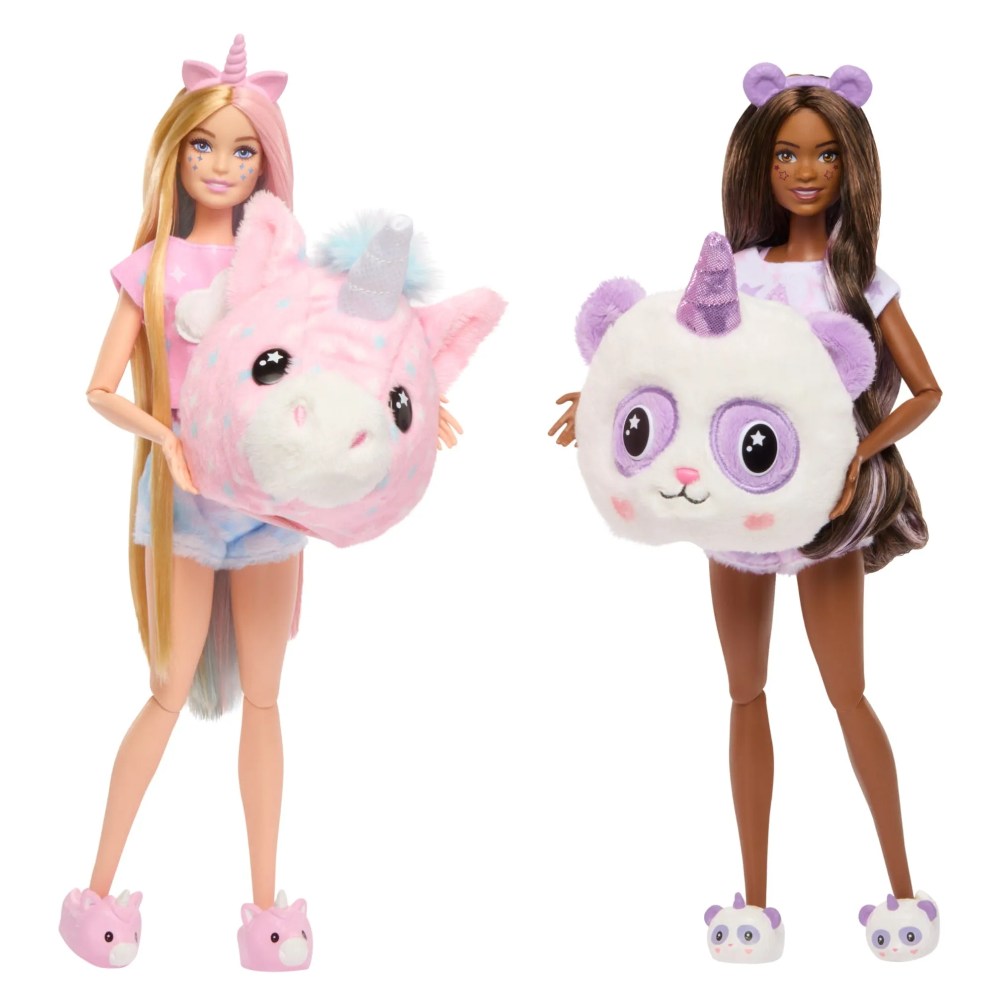 Barbie Cutie Reveal Slumber Party Gift Set With 2 Dolls & 2 Pets, 35  Surprises, Cozy Cute Tees