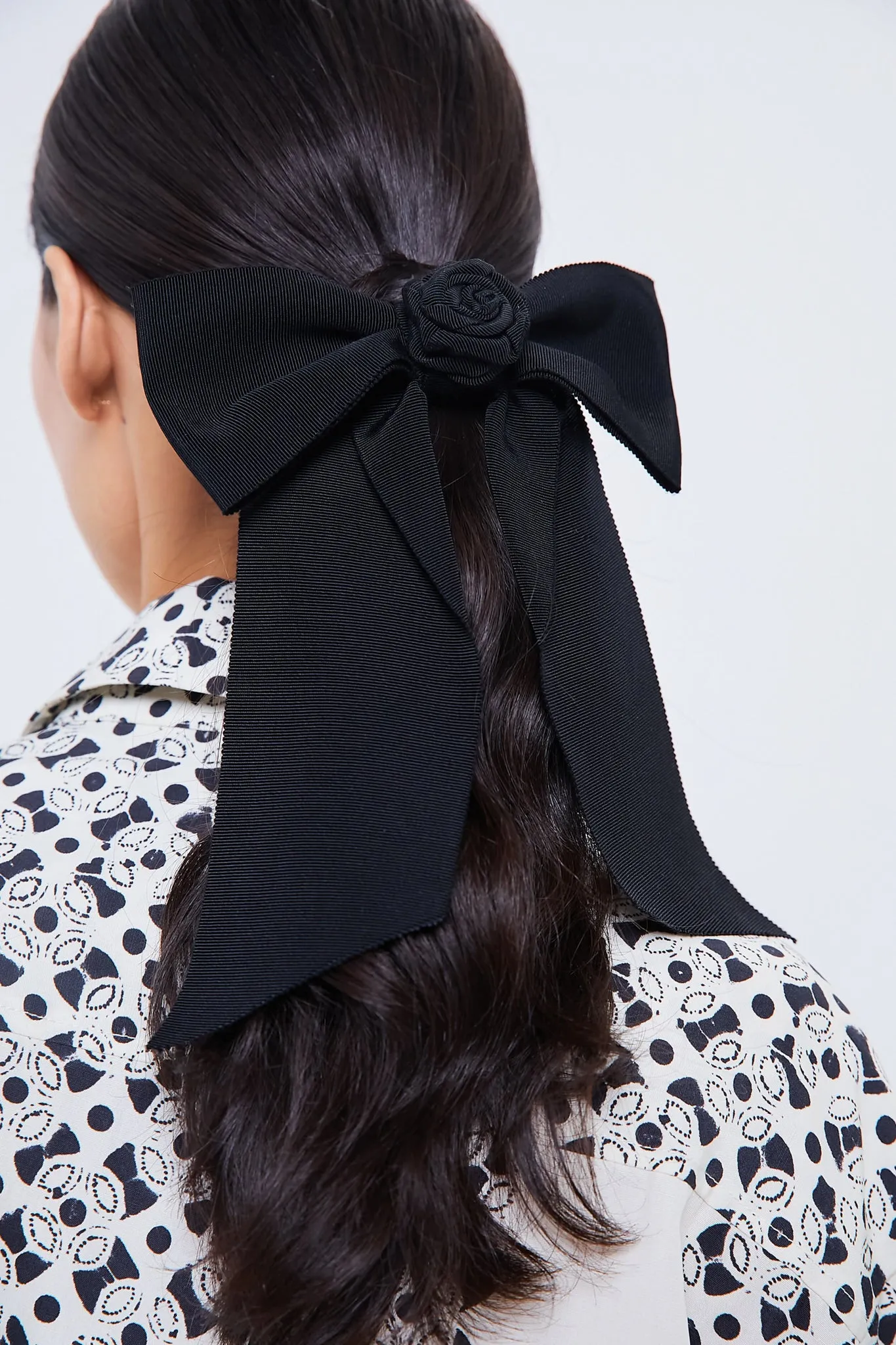 Black Rosette Hair Bow