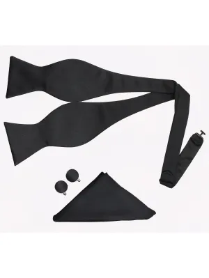 BLACK SELF - TIE BOW TIE SET