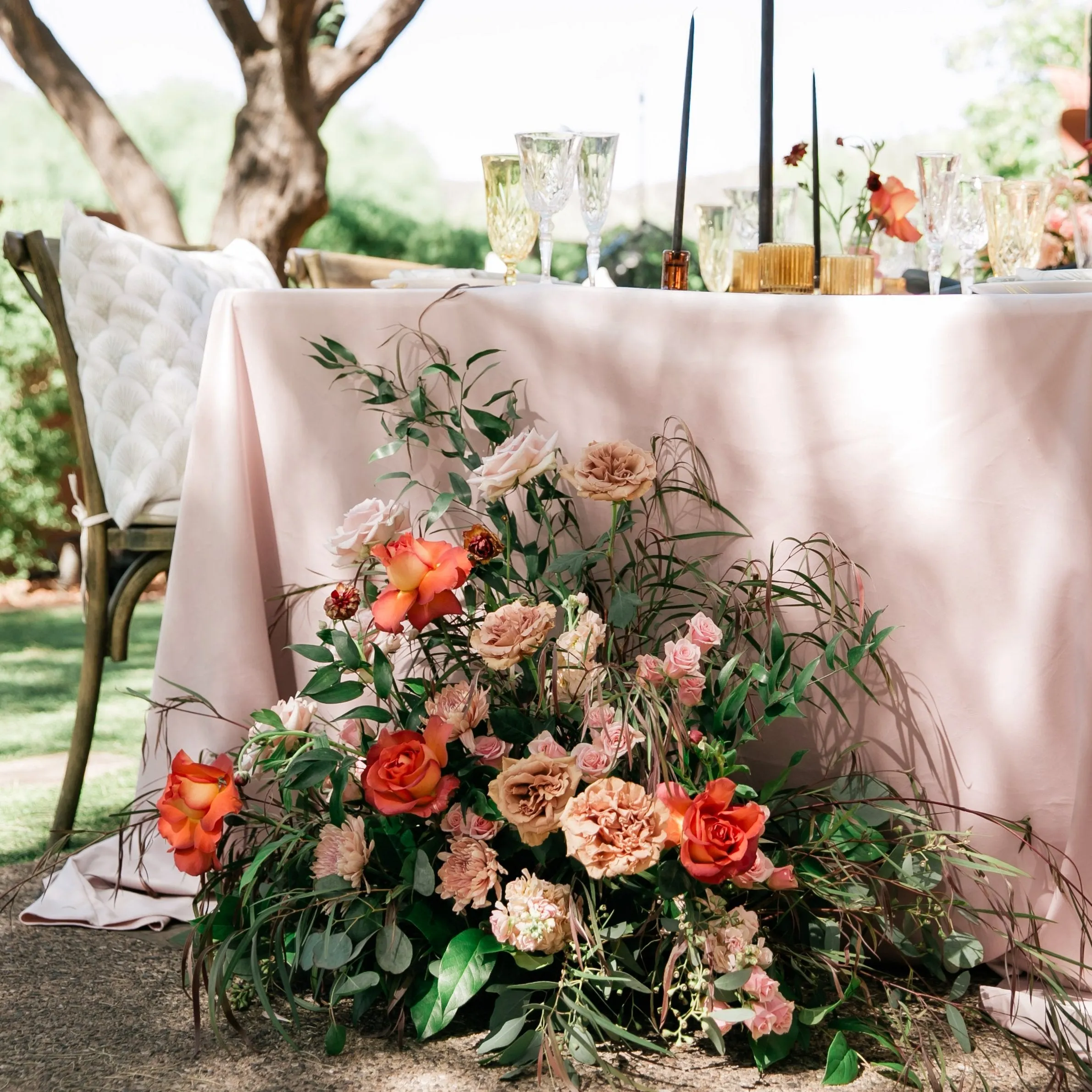 Chic Peach and Toffee Sedona Styled Wedding