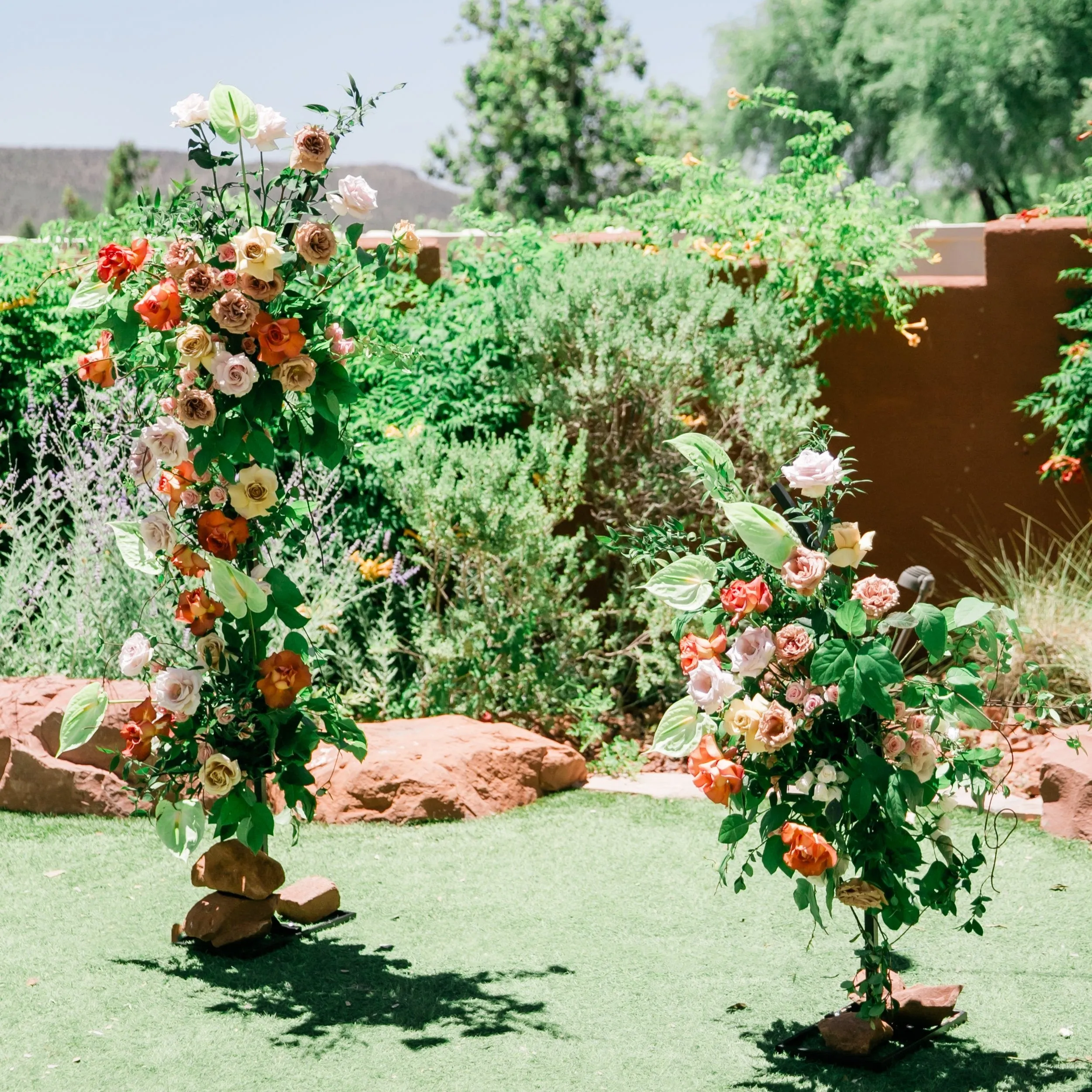 Chic Peach and Toffee Sedona Styled Wedding