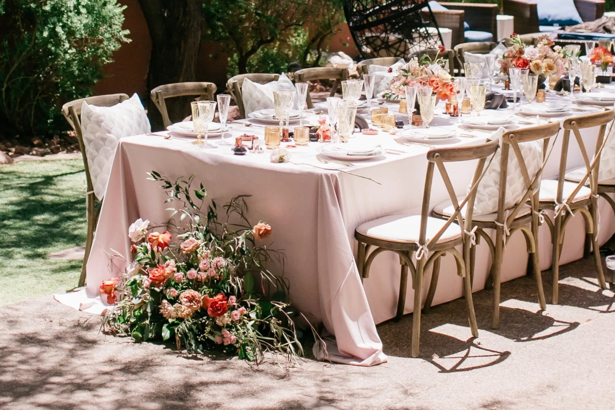 Chic Peach and Toffee Sedona Styled Wedding