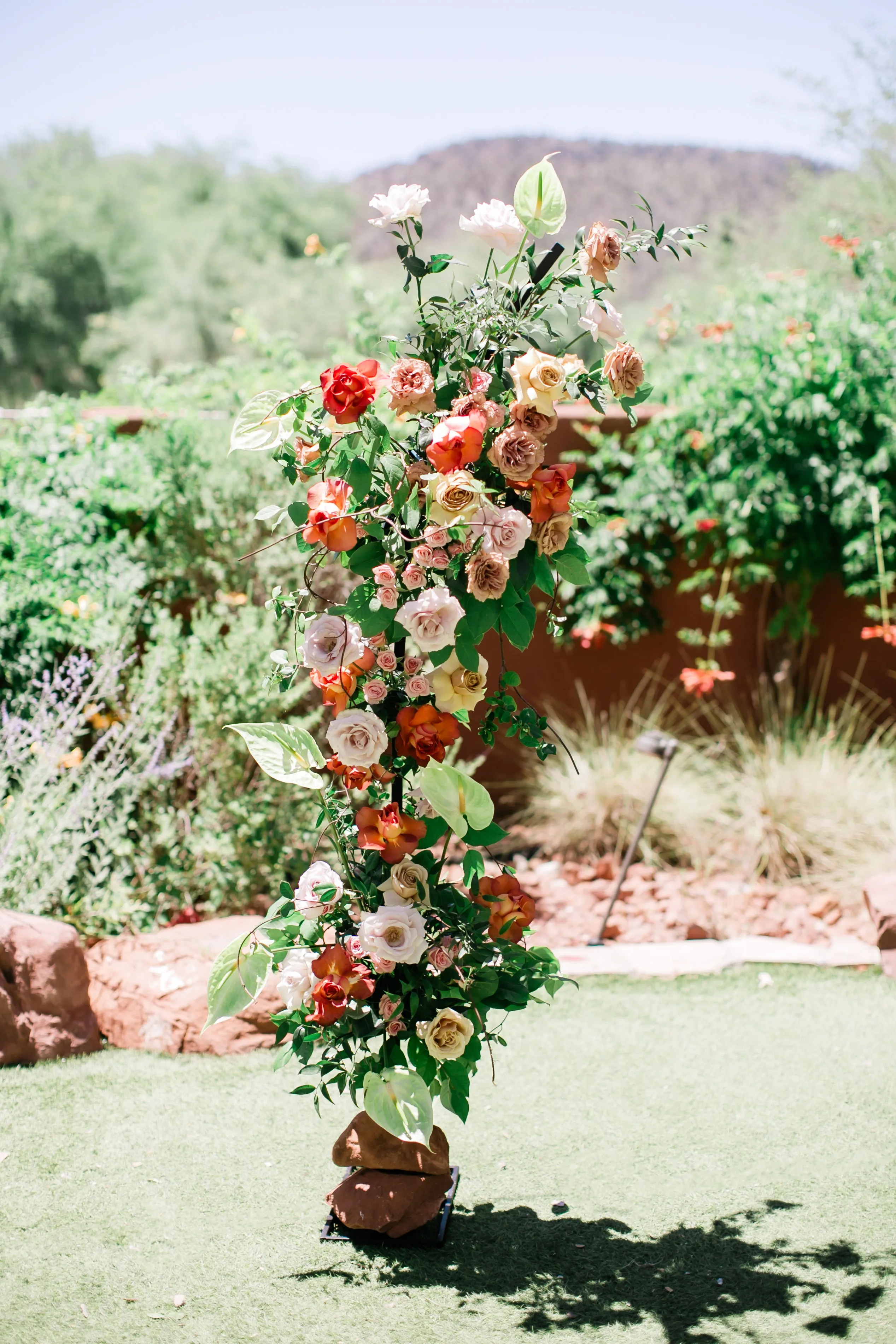 Chic Peach and Toffee Sedona Styled Wedding