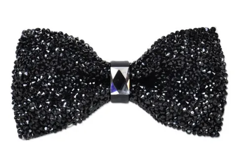 Crystal Black Bow Tie