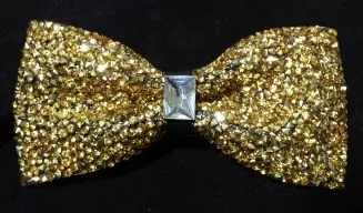 Crystal Gold Bow Tie