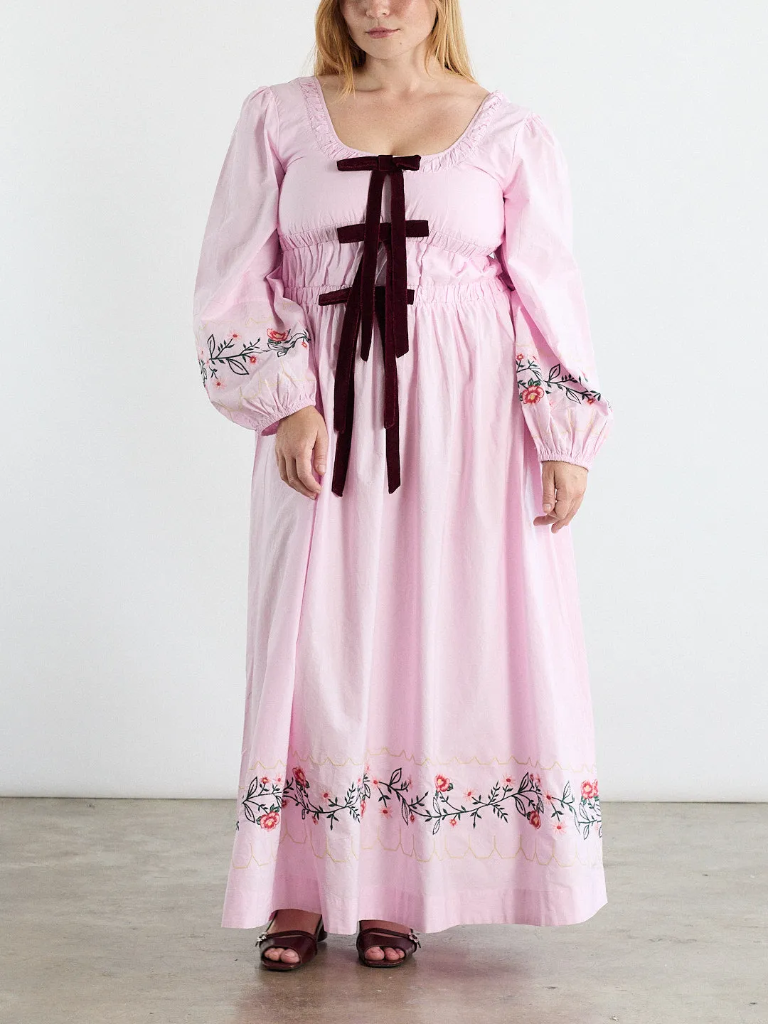 Dakota Dress - Pink Embroidery