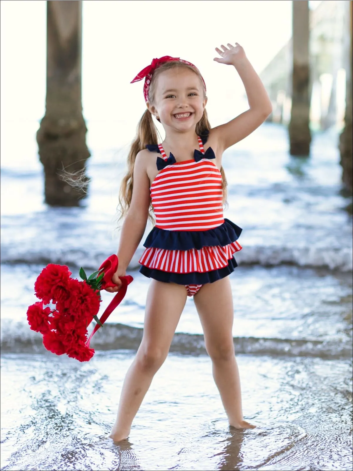 Girls When in Doubt, Wear Stripes One Piece Swimsuit