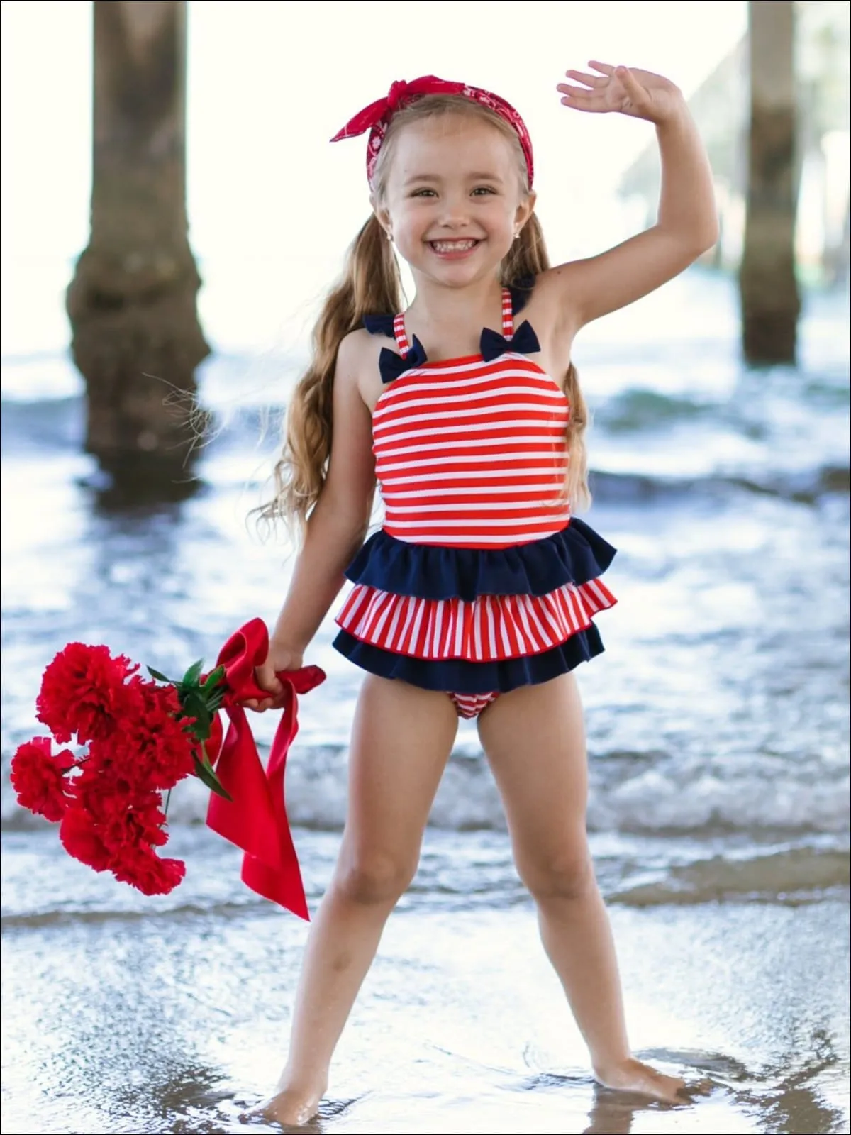 Girls When in Doubt, Wear Stripes One Piece Swimsuit