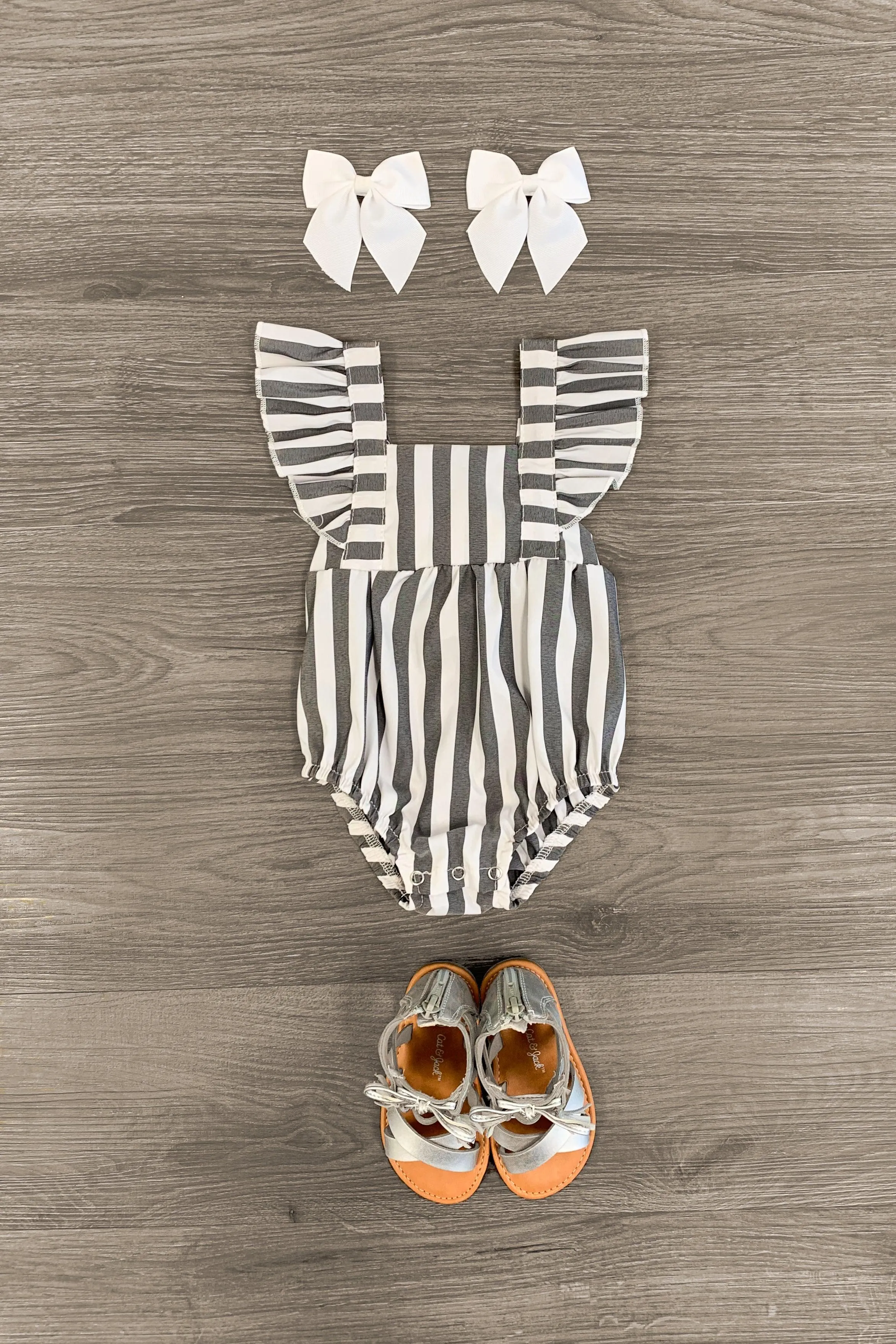 Gray Striped Onesie