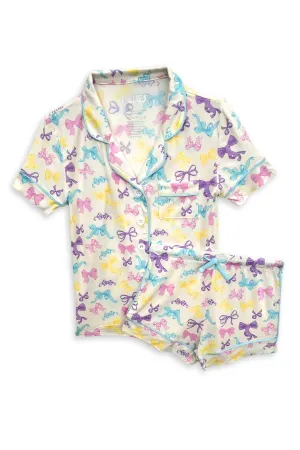 KatieJ NYC Lynn Shorts Lounge Set - Pastel Bows: Tween