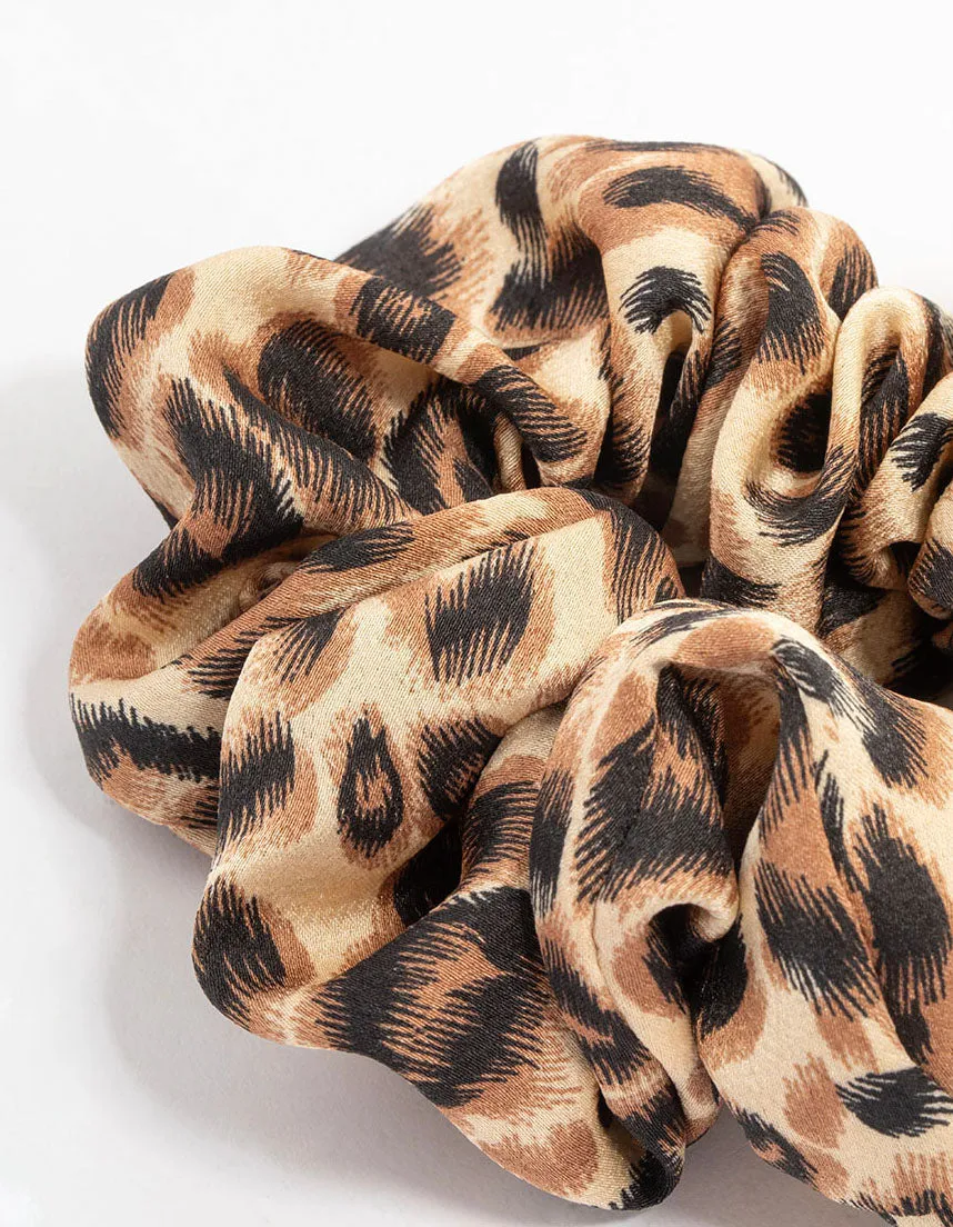 Leopard Fabric Scrunchie