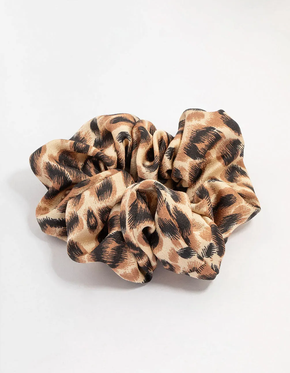 Leopard Fabric Scrunchie