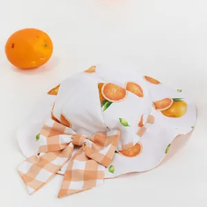 Meia Pata Girls Bow Oranges Sun Hat