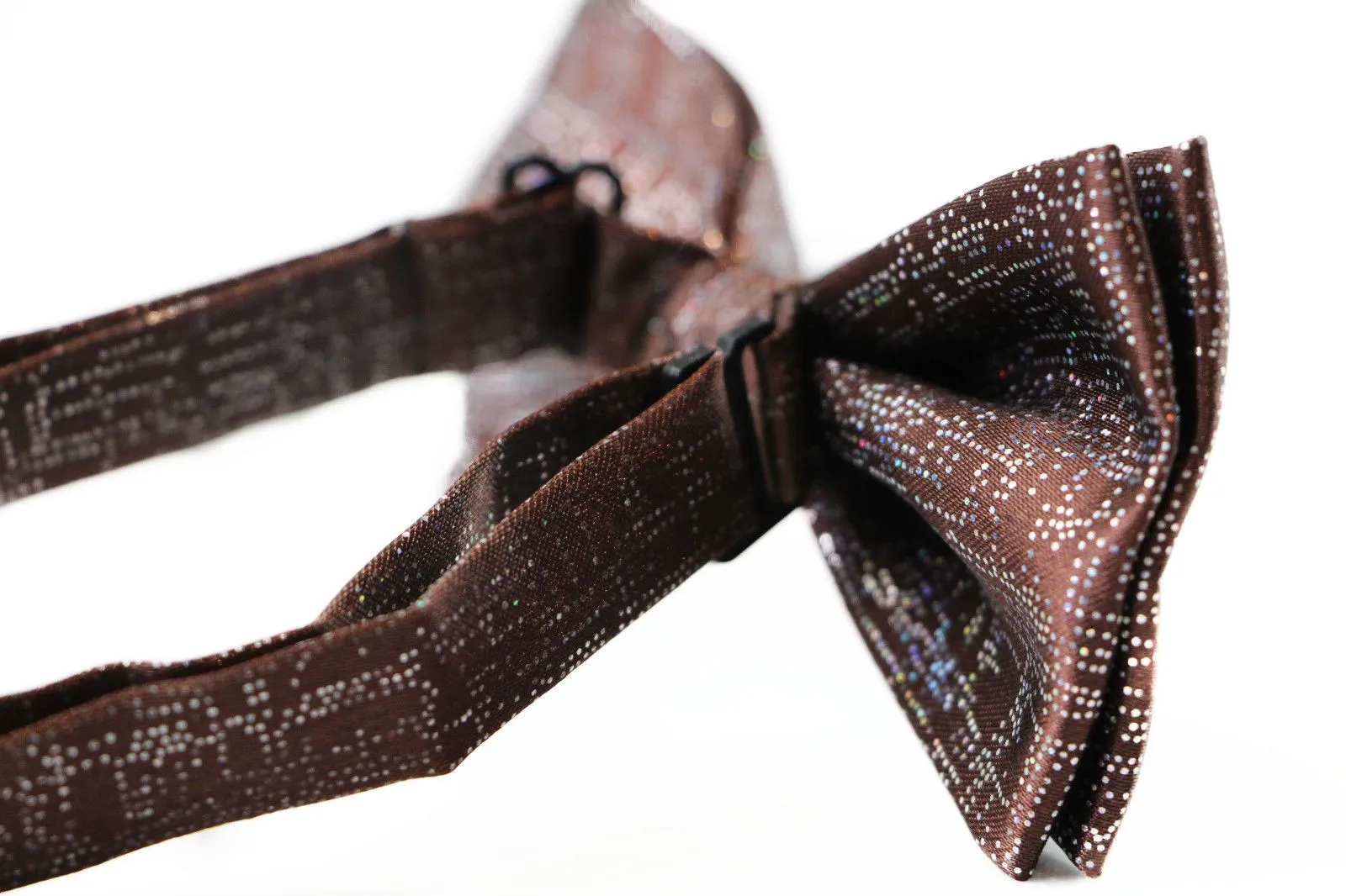 Mens Brown Sparkly Glitter Patterned Bow Tie