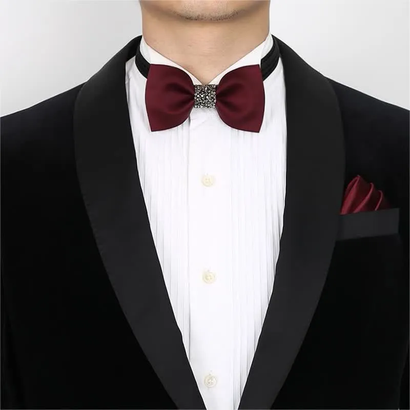 Men's Central Sparkly Accent Bow Tie