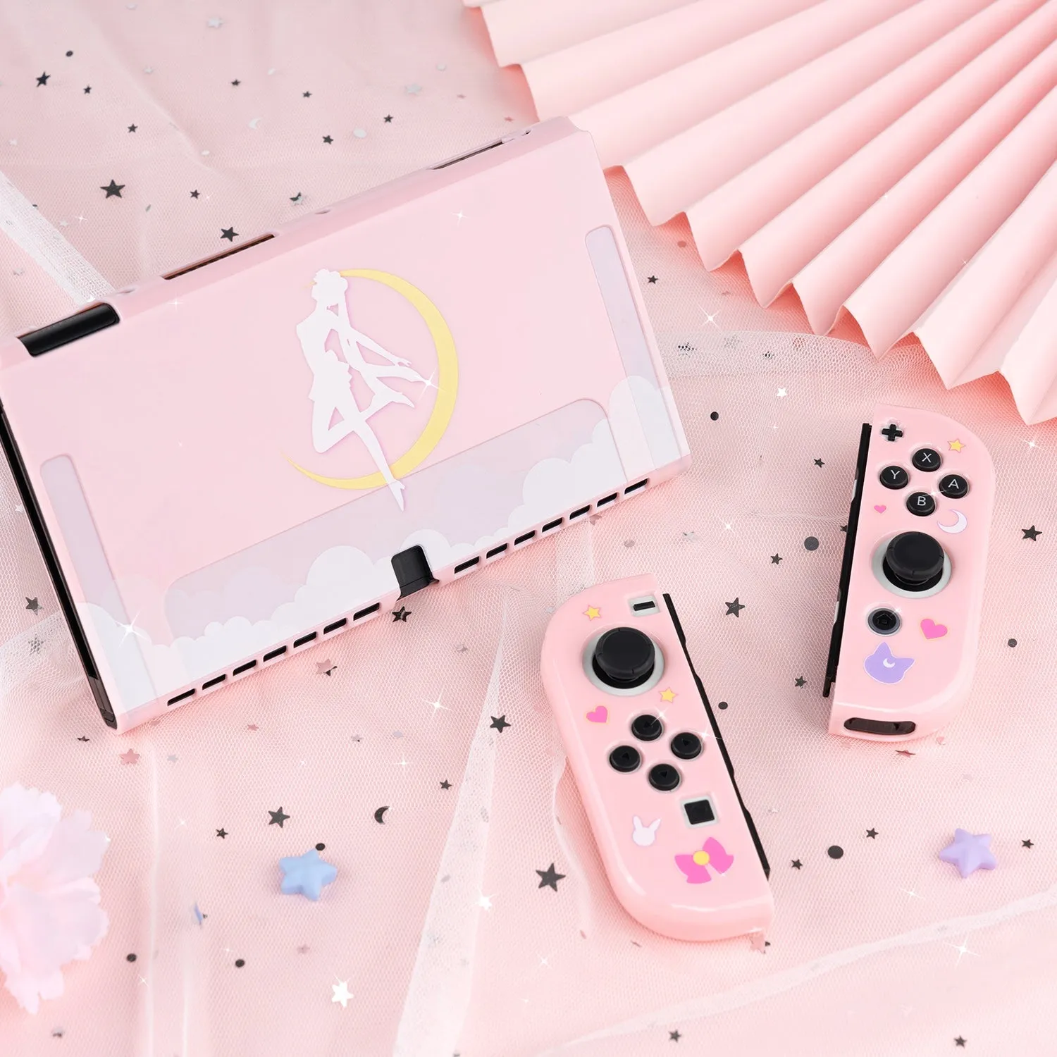 Moon Anime Bundle - Nintendo Switch Lite OLED Case Cover Grips