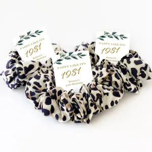 Party Like Its 1981 40th Birthday Leopard Print Party Favors, Hair Scrunchies