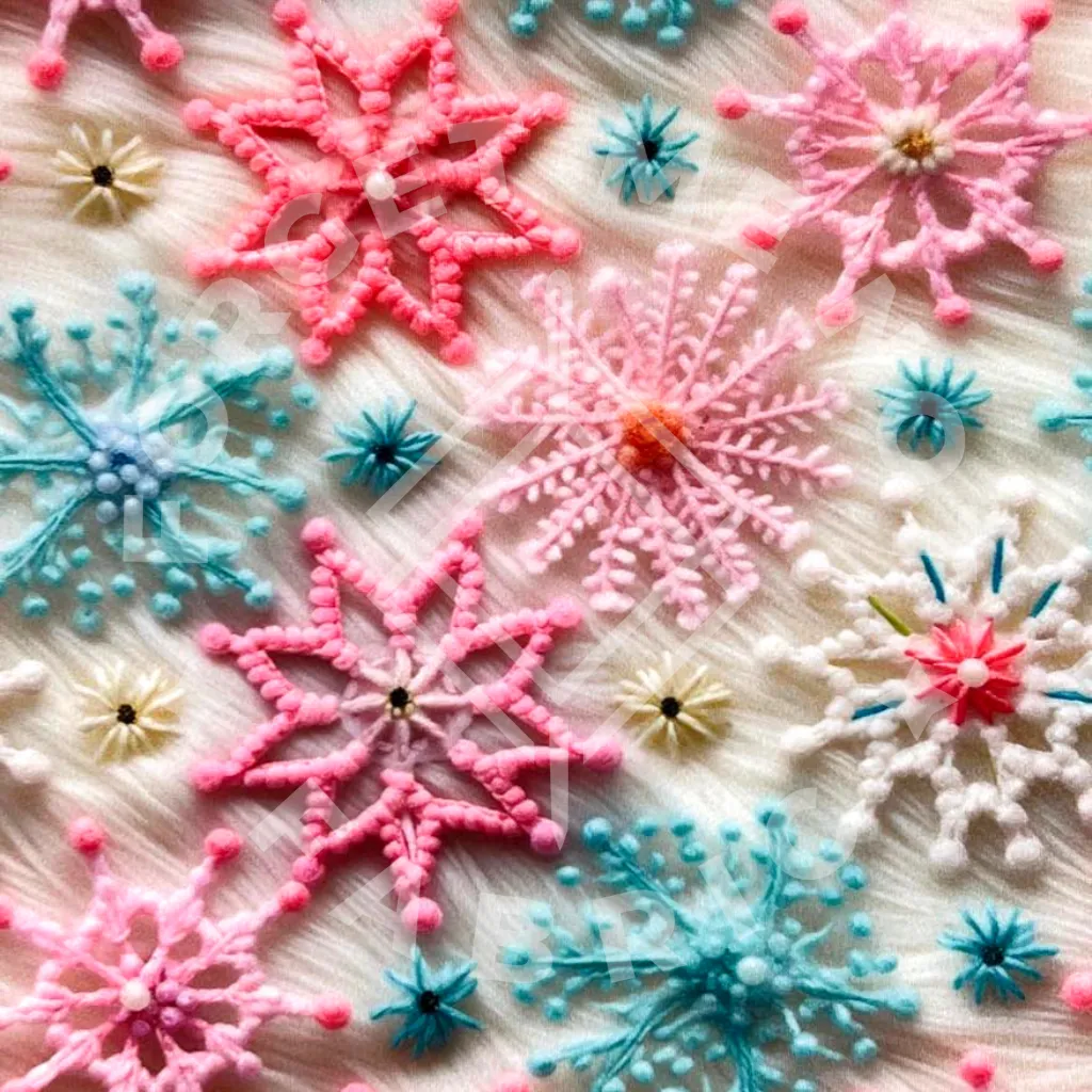 Pastel Snowflakes, Heavyweight DBP Fabric