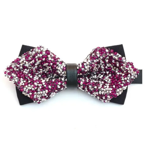 Plum Purple & Silver, Sparkley, Glitter, Party, Diamond Tip, Bow Tie