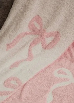 Pretty in Pink Coquette Bow Blanket