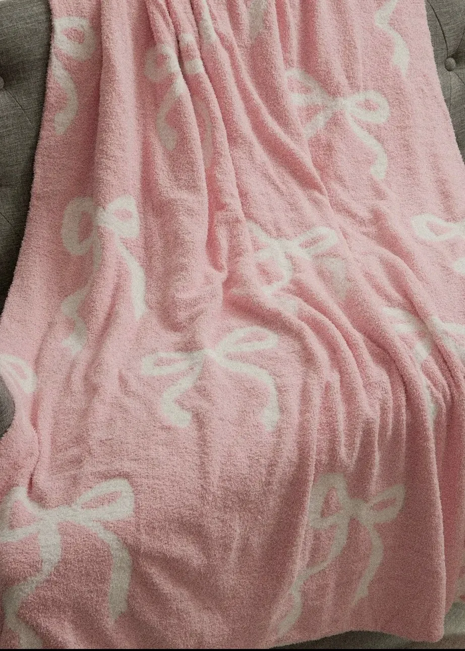 Pretty in Pink Coquette Bow Blanket