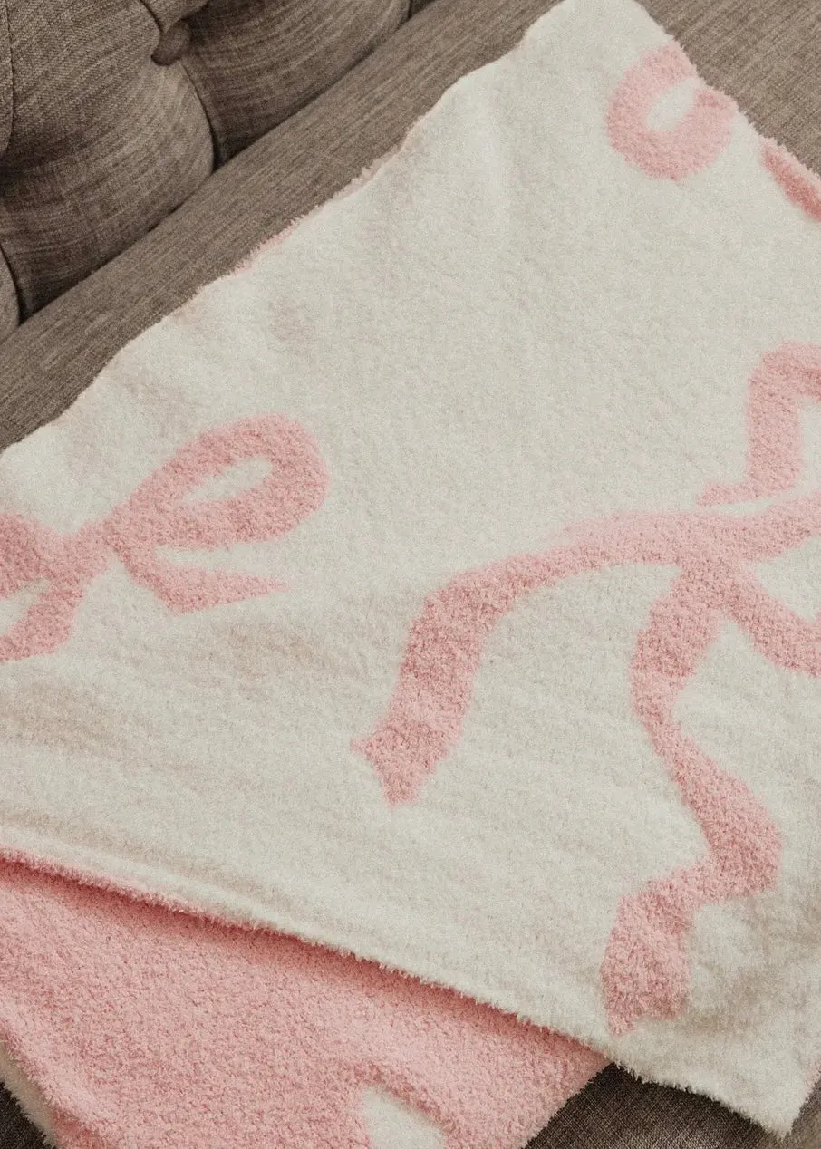 Pretty in Pink Coquette Bow Blanket