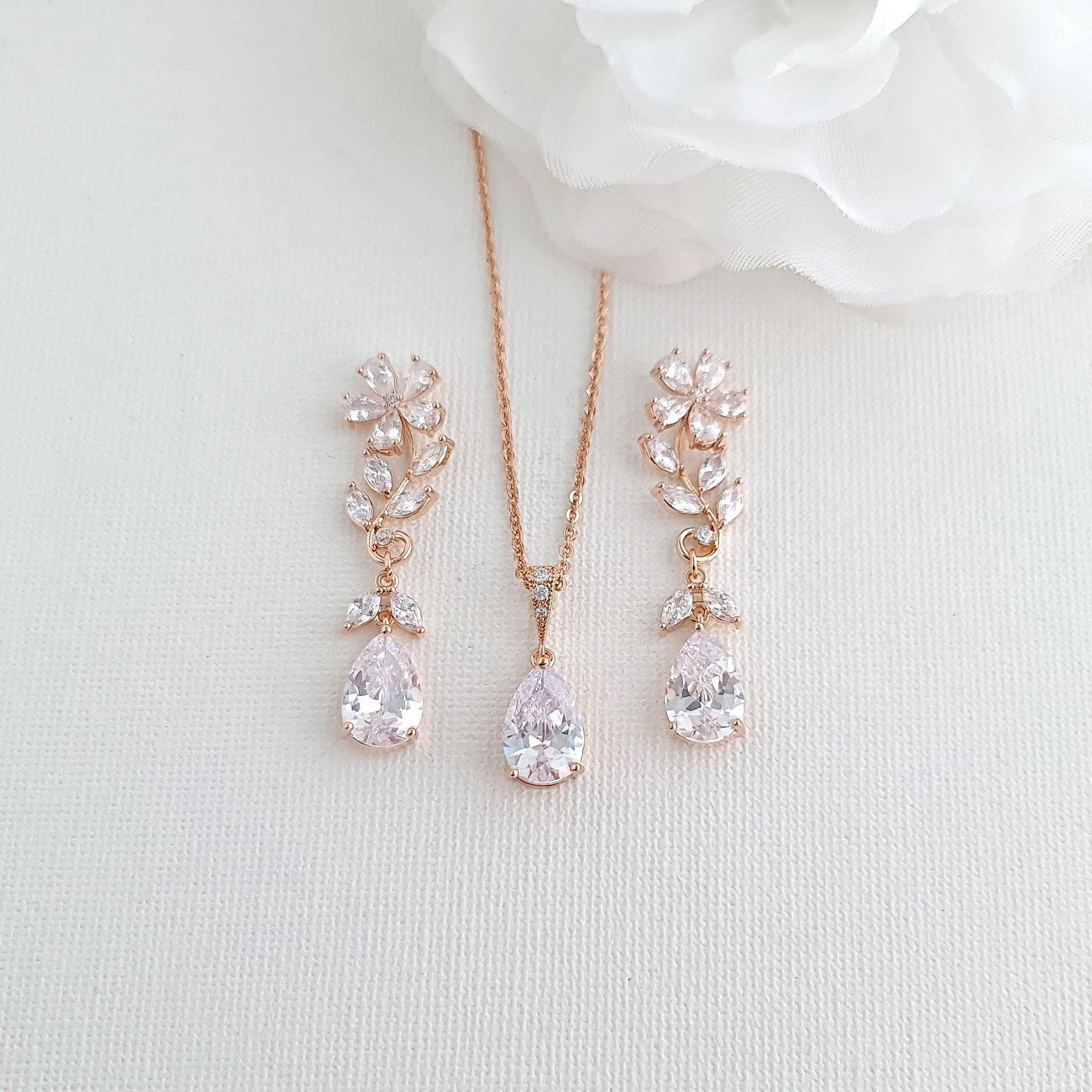 Rose Gold Jewelry Set for Wedding-Daisy