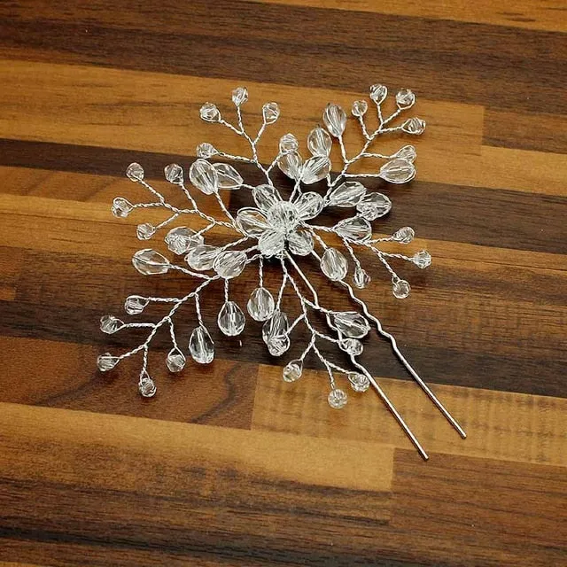 Rose Gold Prom Bride Bridesmaid Hair Accessories Pearl Hair Pin Clip Luxury Crystal Rhinestone Wedding Hairpins Sticks For Women