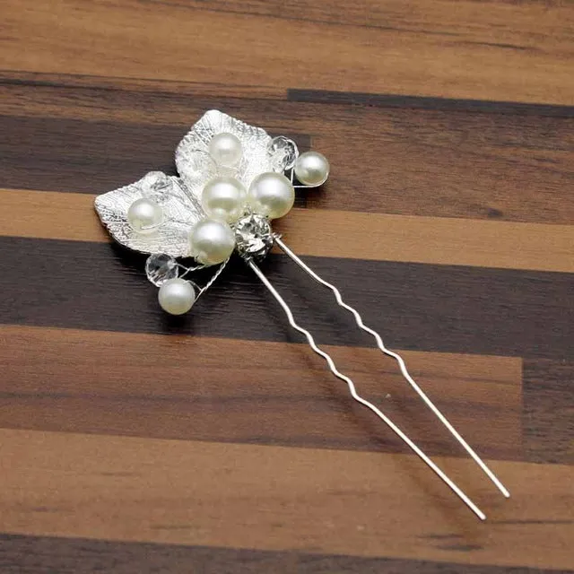 Rose Gold Prom Bride Bridesmaid Hair Accessories Pearl Hair Pin Clip Luxury Crystal Rhinestone Wedding Hairpins Sticks For Women