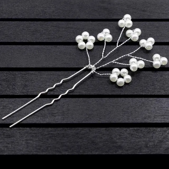 Rose Gold Prom Bride Bridesmaid Hair Accessories Pearl Hair Pin Clip Luxury Crystal Rhinestone Wedding Hairpins Sticks For Women