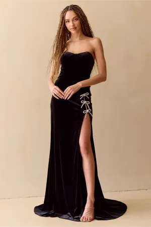 ROSETTE Strapless Velvet Fitted Prom & Formal Dress