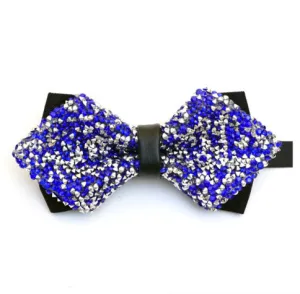 Royal Blue & Silver, Sparkley, Glitter, Party, Diamond Tip, Bow Tie