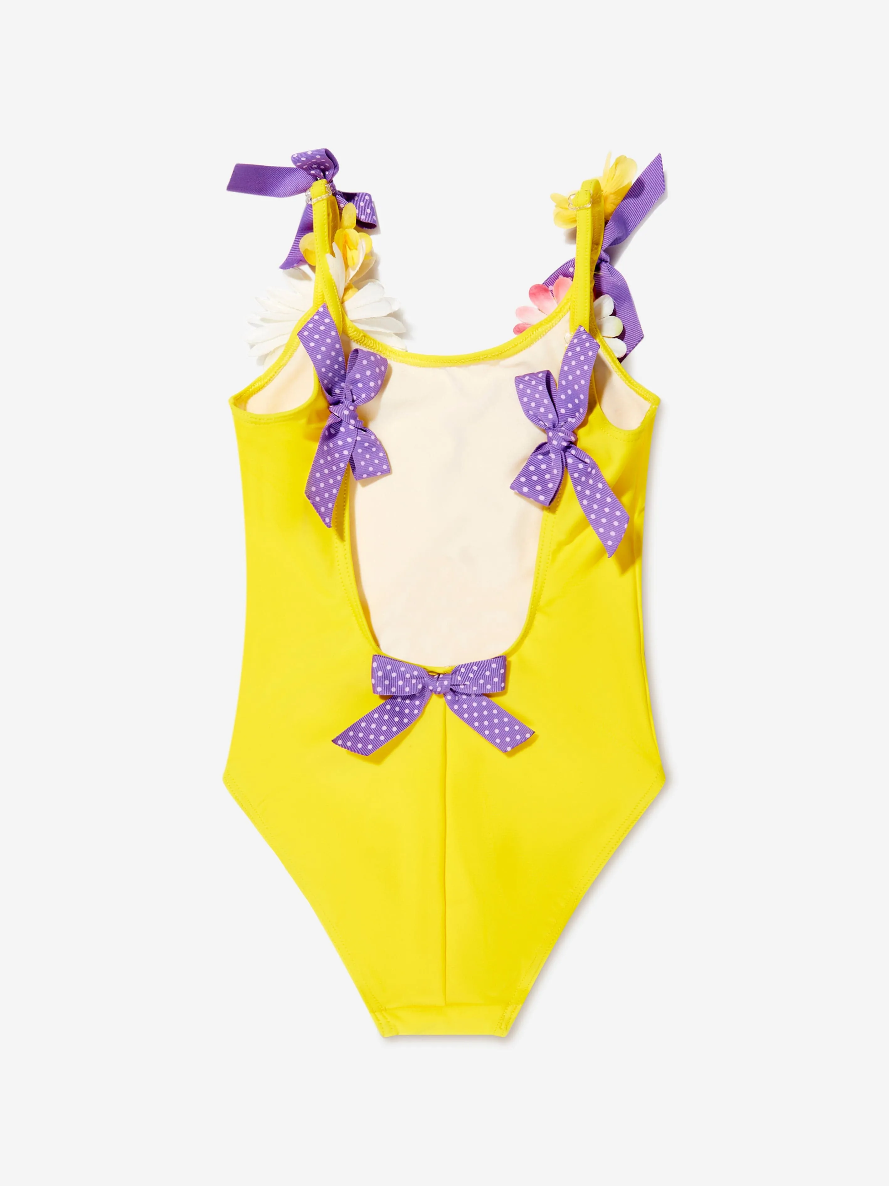 Selini Action Girls Flowers And Bows Swimsuit in Yellow