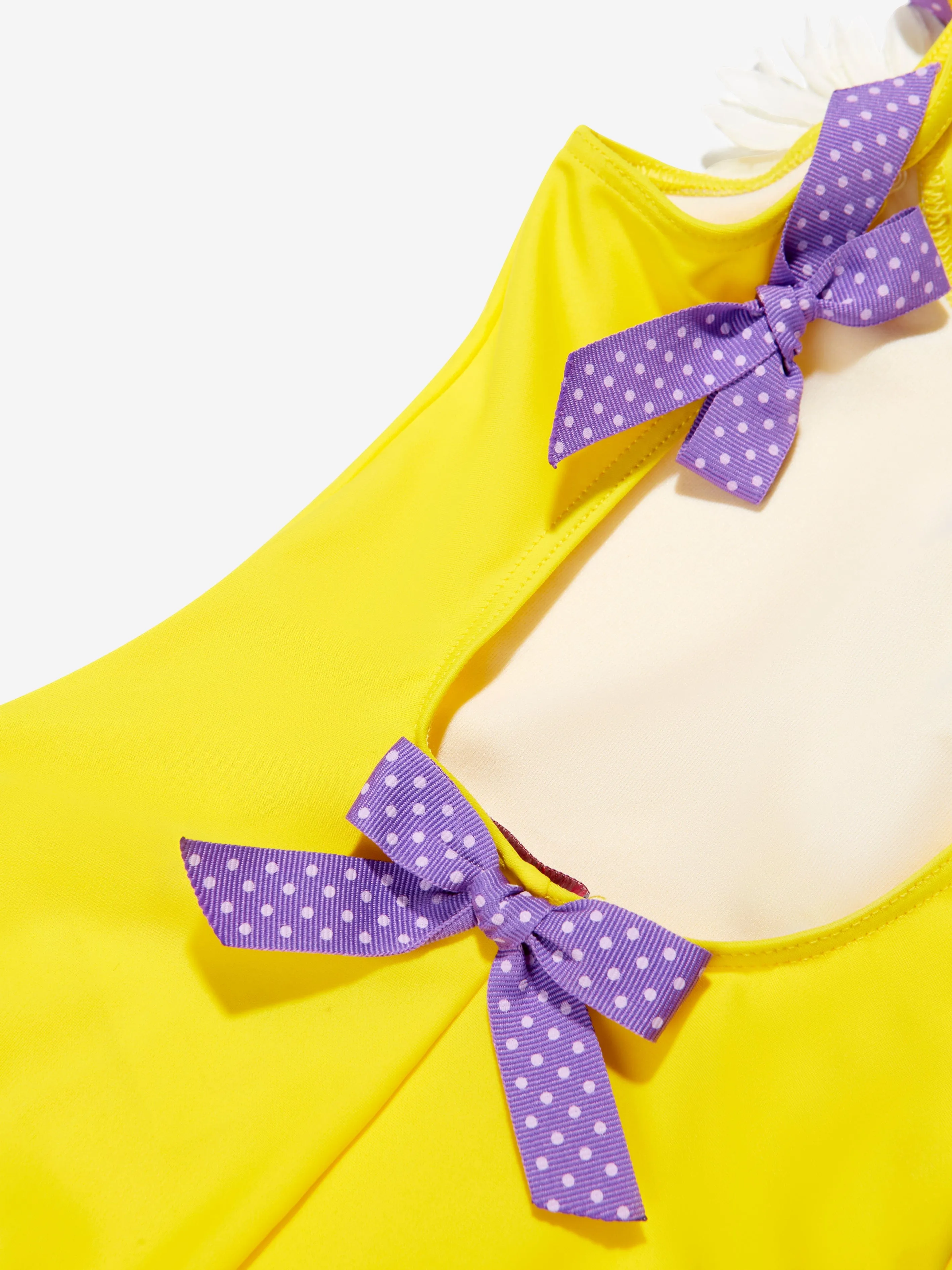 Selini Action Girls Flowers And Bows Swimsuit in Yellow