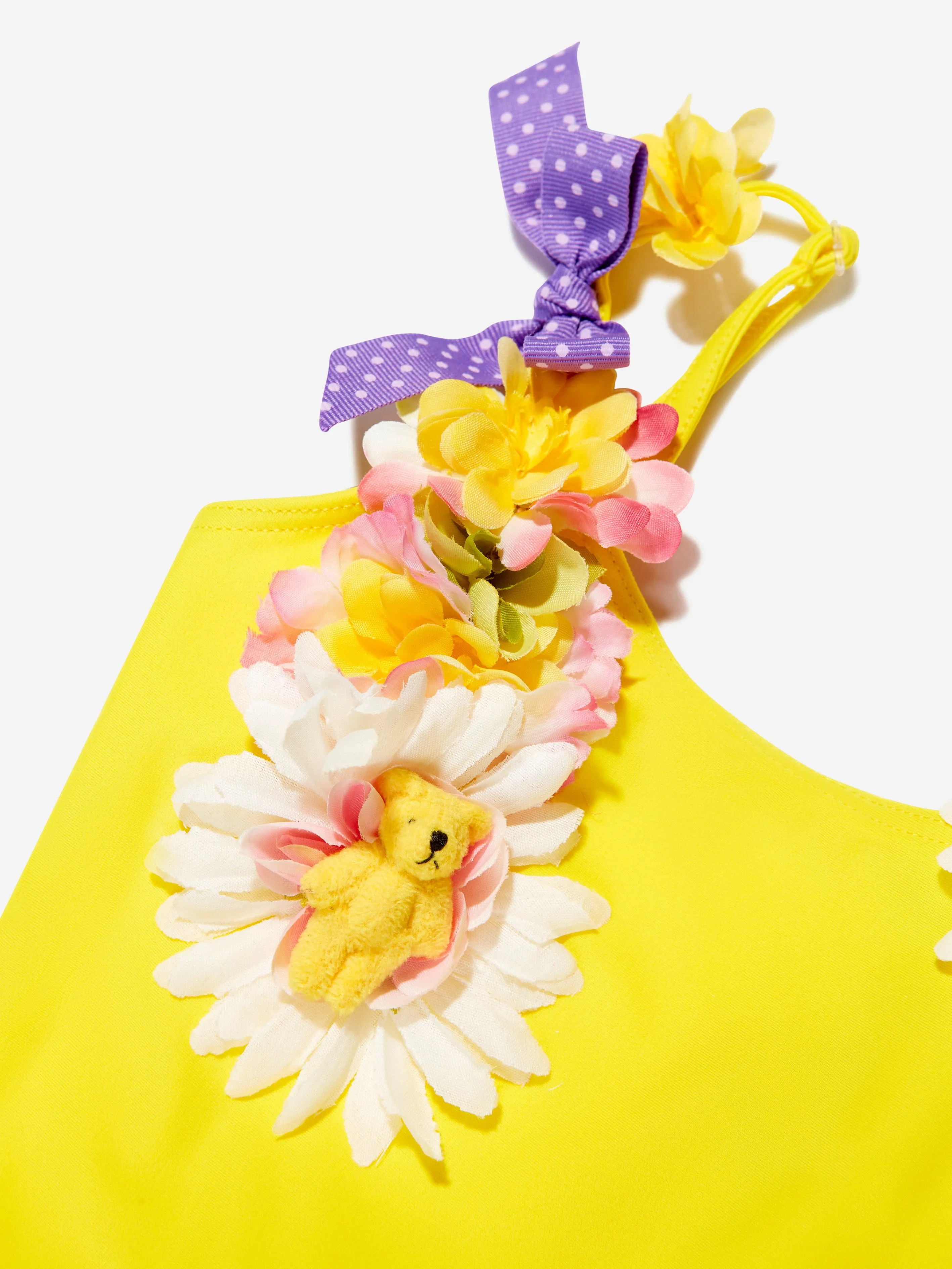 Selini Action Girls Flowers And Bows Swimsuit in Yellow