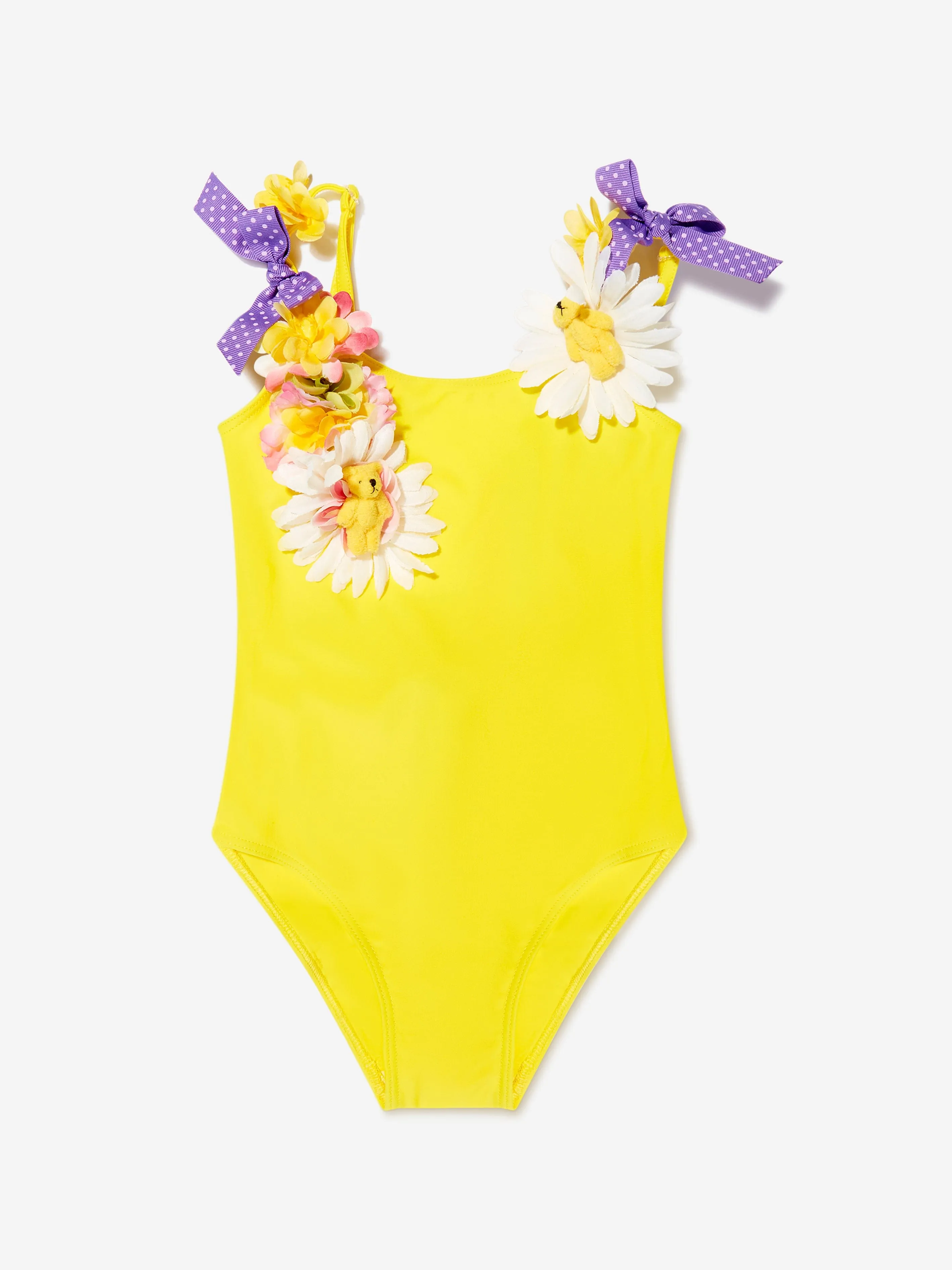 Selini Action Girls Flowers And Bows Swimsuit in Yellow