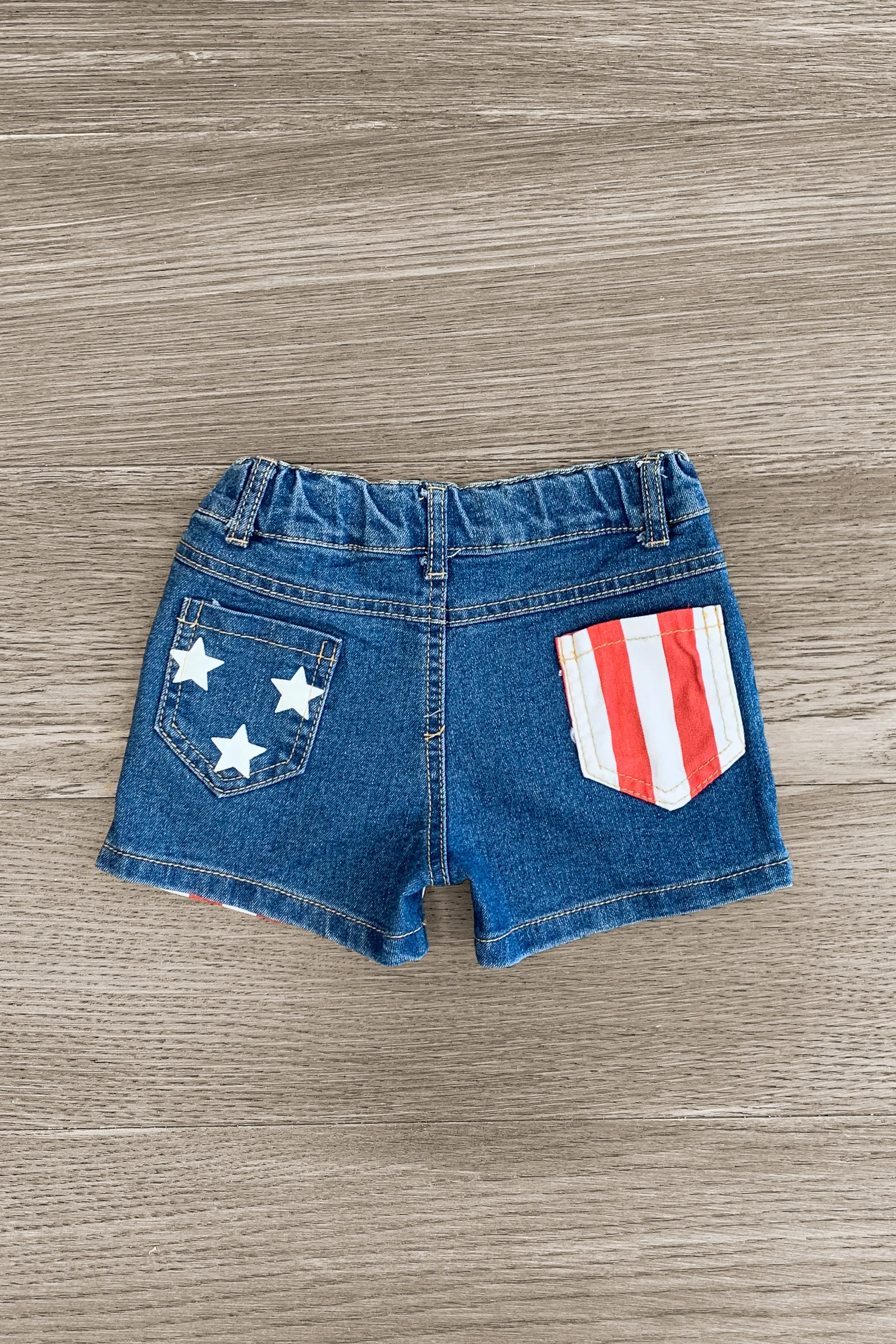 Striped Sequin Star Denim Short Set