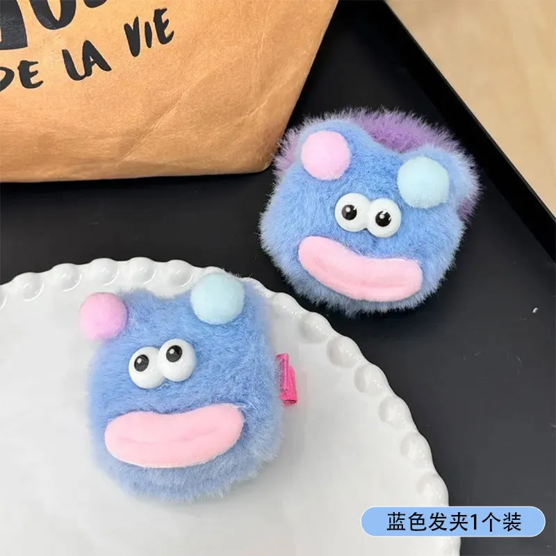 Wholesale Cartoon Cute Little Monster Plush Hair Clips Hair Scrunchies JDC-HC-Yika005