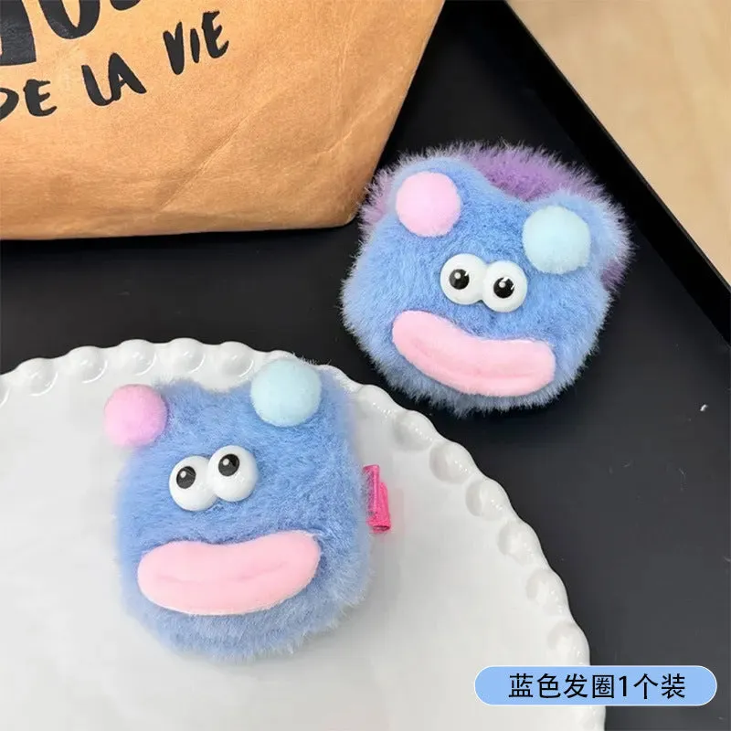 Wholesale Cartoon Cute Little Monster Plush Hair Clips Hair Scrunchies JDC-HC-Yika005